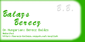 balazs berecz business card